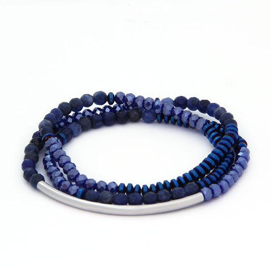 la·Label Jewelry Bracelet Stretch 3 Rows LB-015B