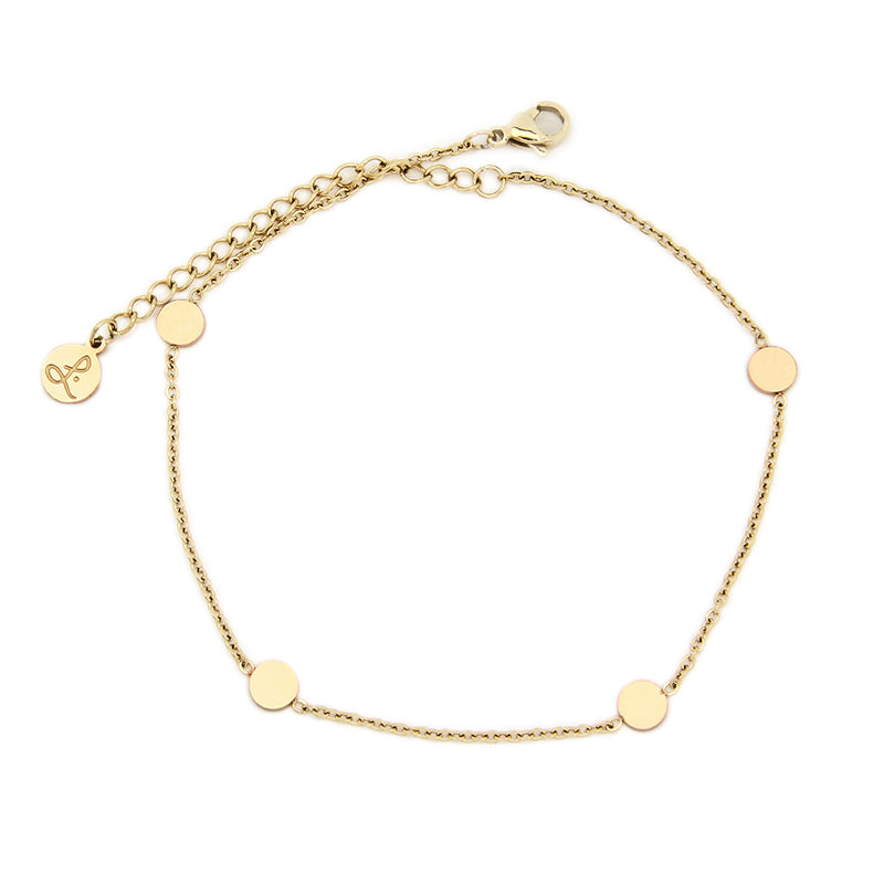 la•label Jewelry Anklet 4 plates LA-001-PLD