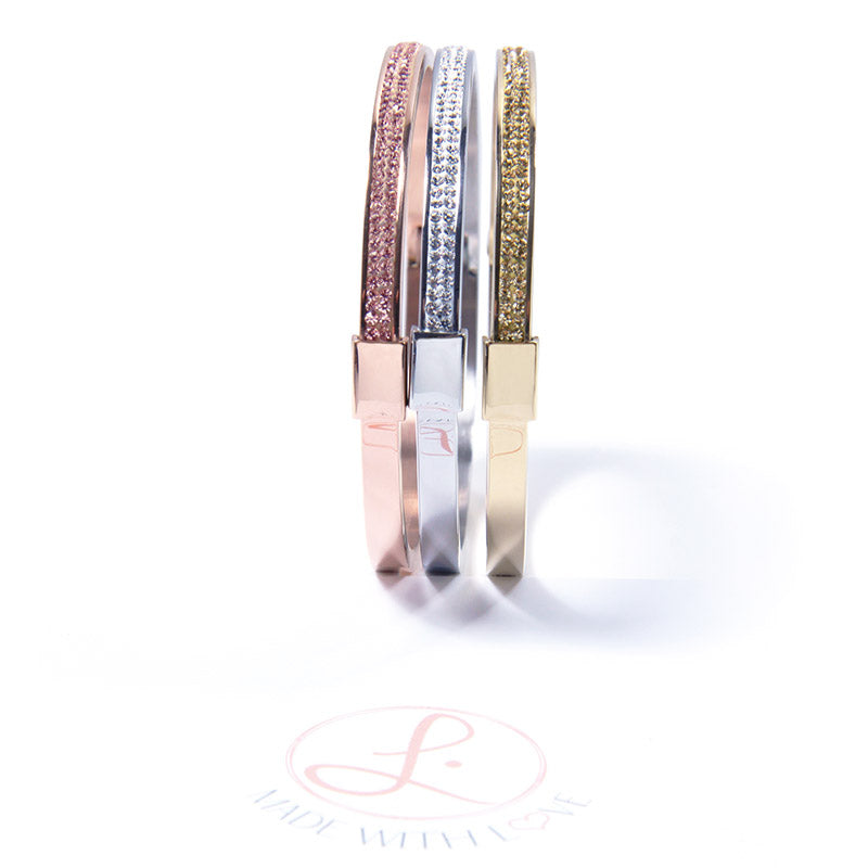 la·Label Jewelry Cuff cubic zirconia slim LB-005 -ZIR