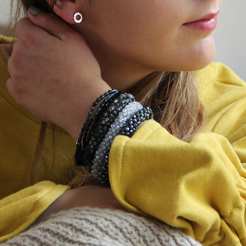 la•Label Jewelry Studs Open Circle Wave LE-007-WAV