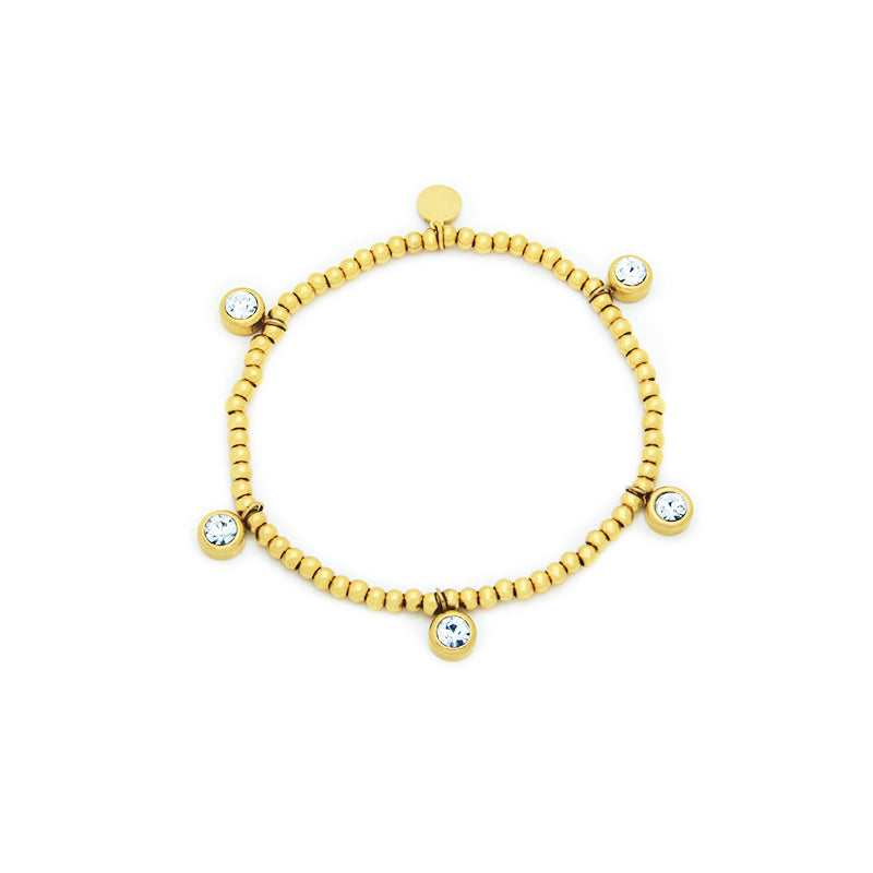 la·Label Jewelry Bracelet Ball Beads Cubic Zirconia LB-025-BCZ