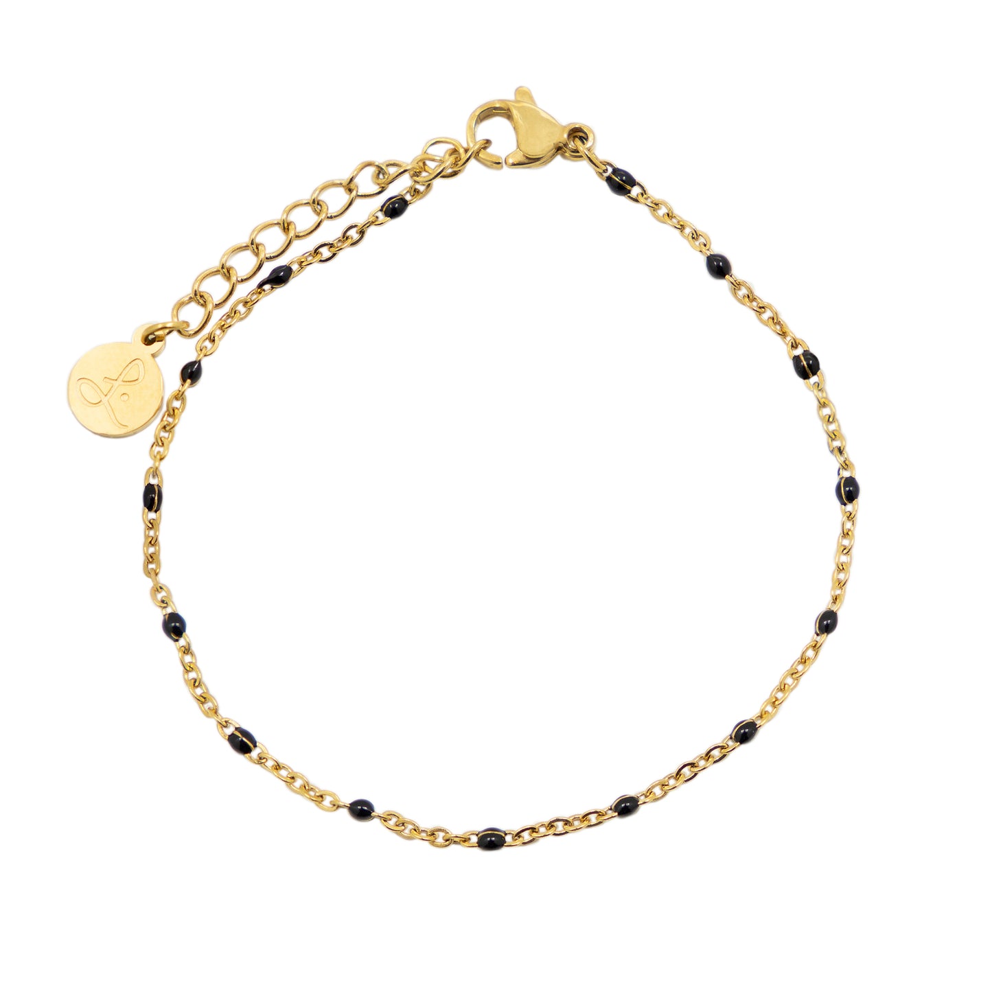 la·Label Jewelry Bracelet Black Dots LB-042-BLA