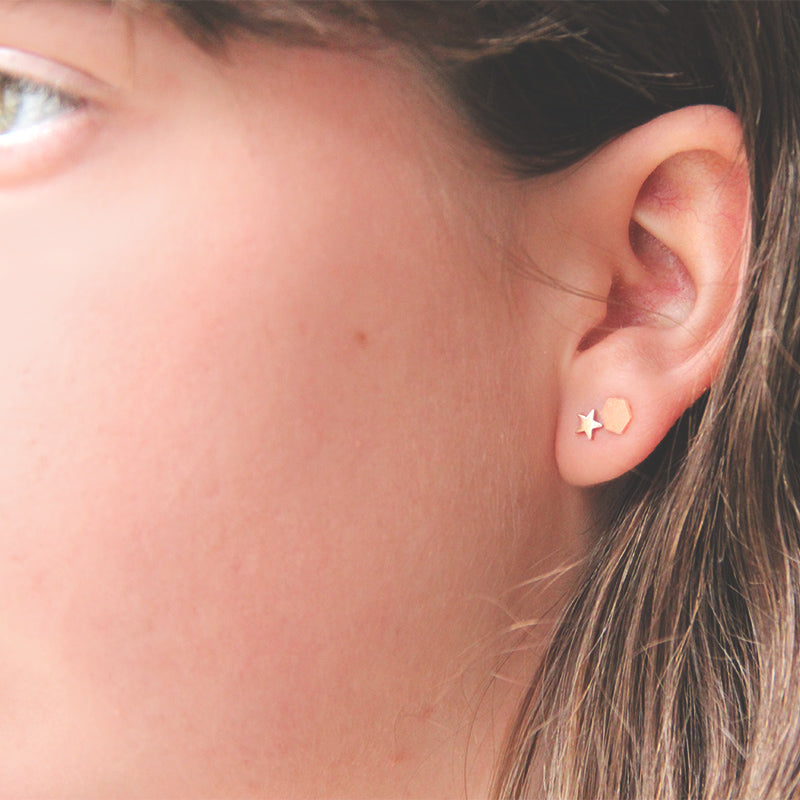 la•Label Jewelry Studs Hexagon LE-021-HEX