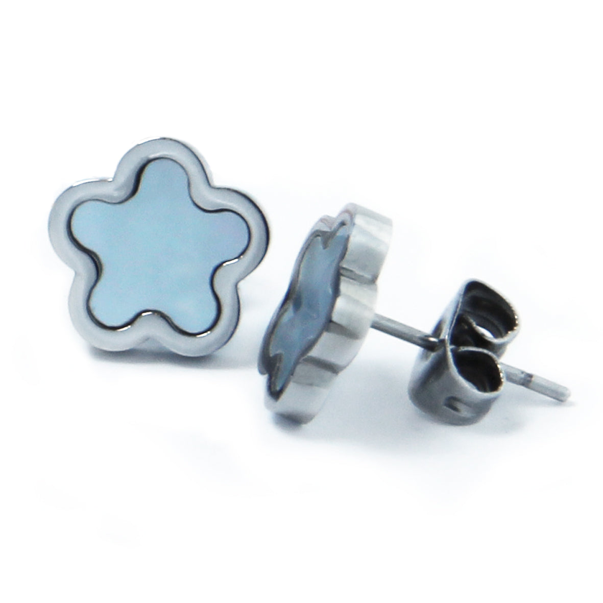 la•Label Jewelry Studs flower mother of pearl LE-003-FLO
