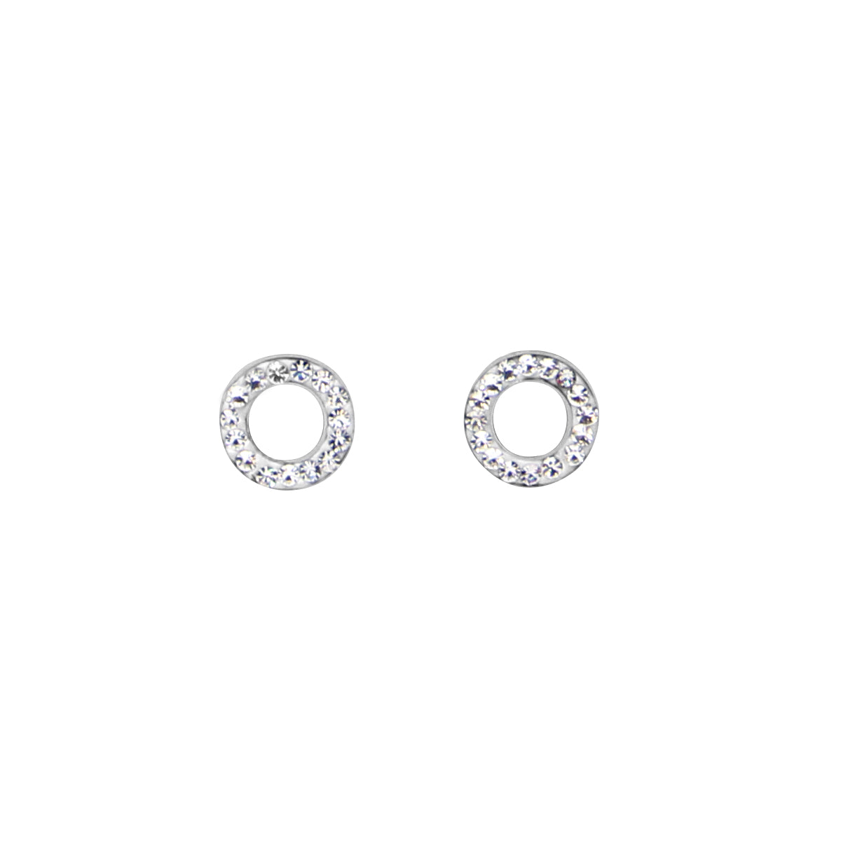 la•Label Jewelry Studs Open Circle cubic zirconia LE-005-CIR