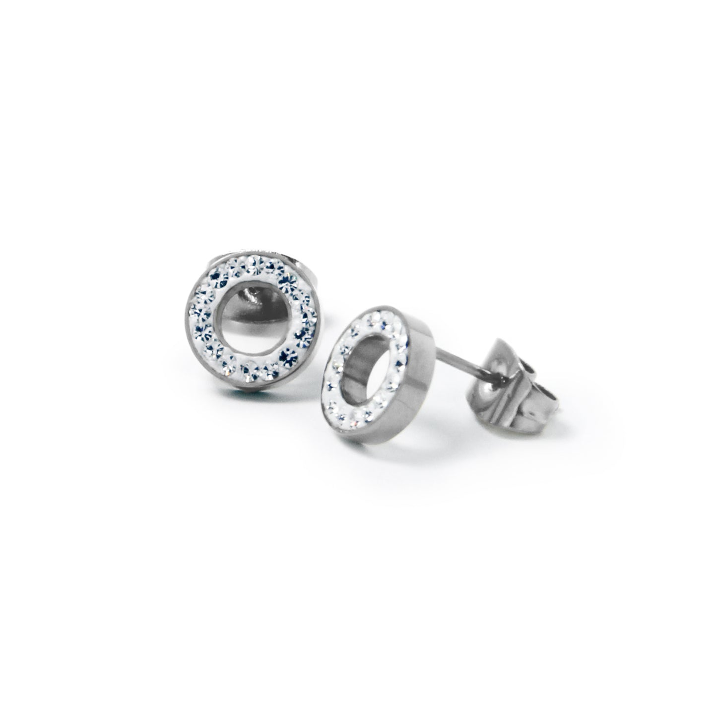 la•Label Jewelry Studs Open Circle cubic zirconia LE-005-CIR