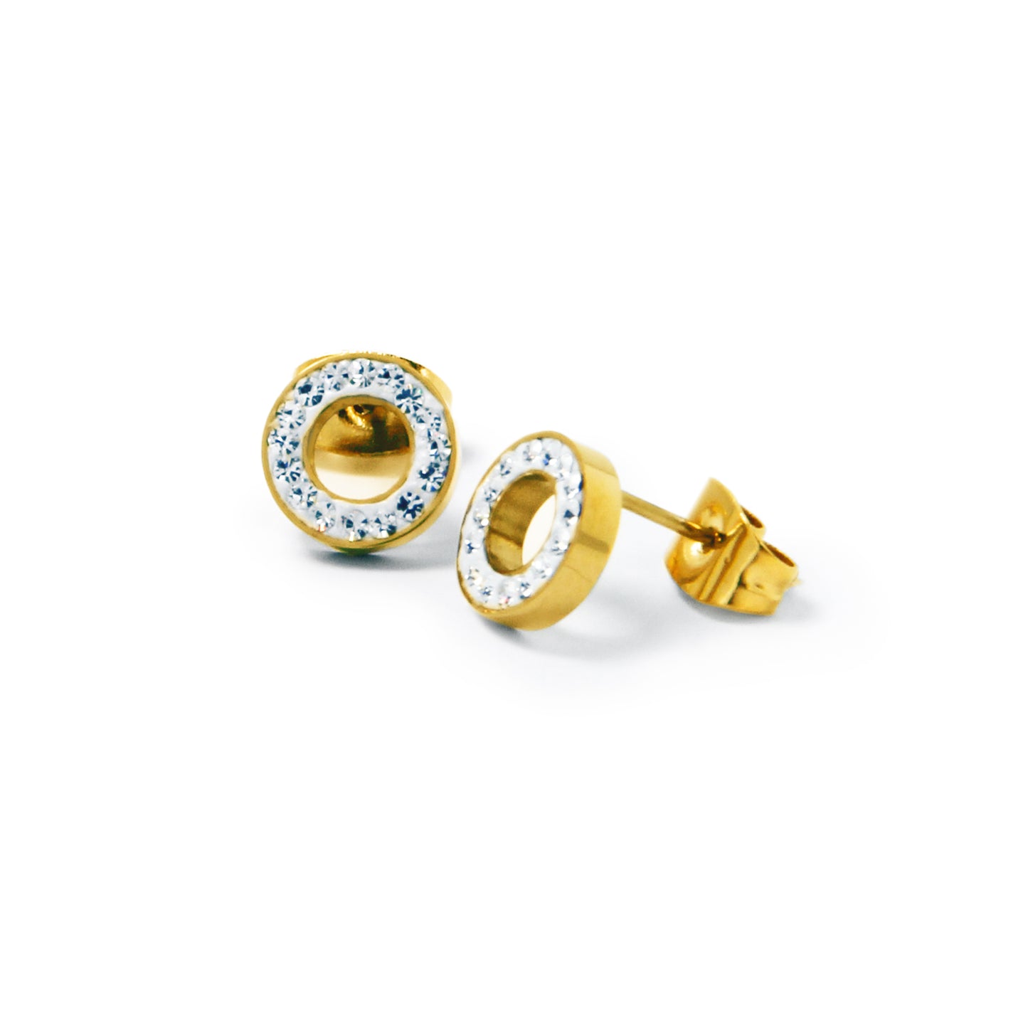 la•Label Jewelry Studs Open Circle cubic zirconia LE-005-CIR