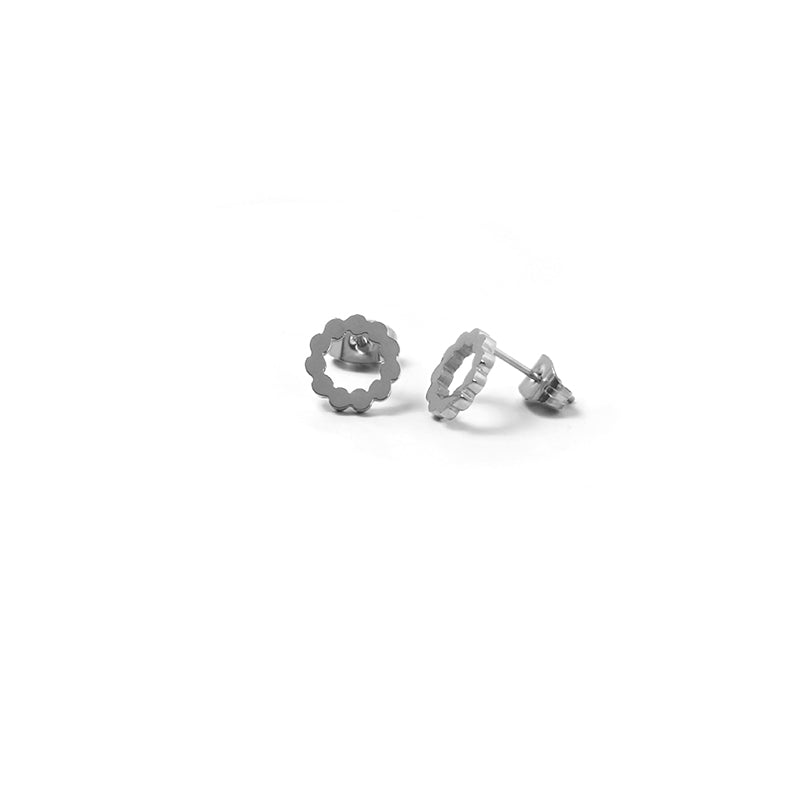 la•Label Jewelry Studs Open Circle Wave LE-007-WAV