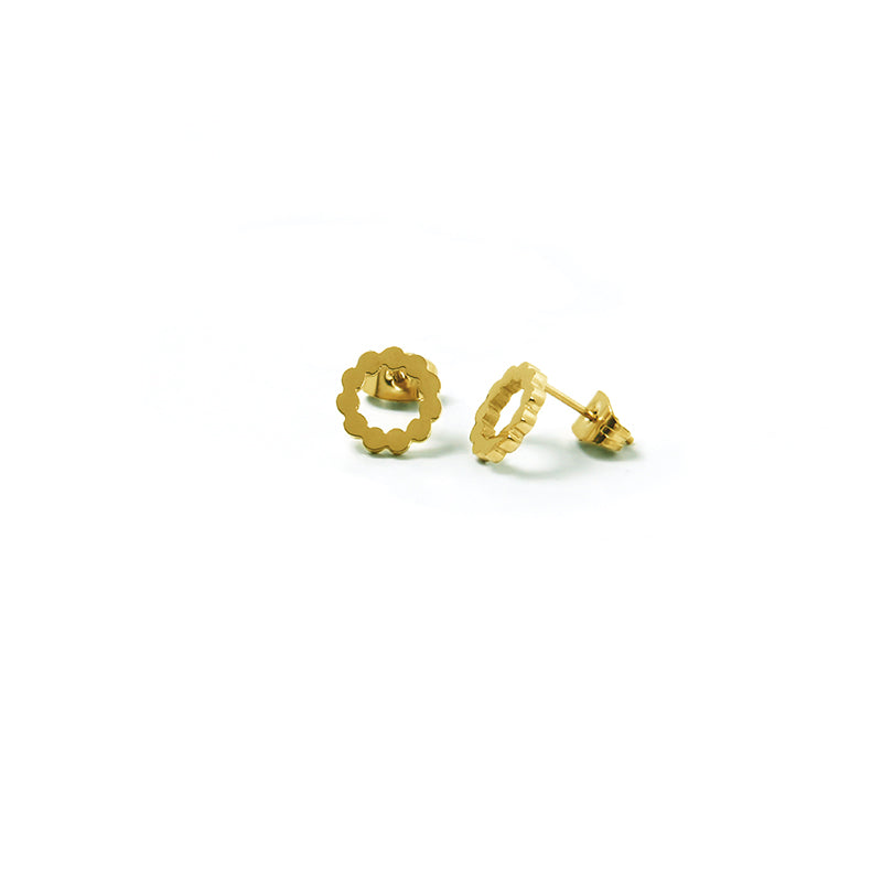 la•Label Jewelry Studs Open Circle Wave LE-007-WAV