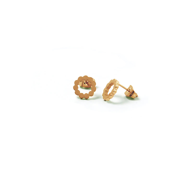 la•Label Jewelry Studs Open Circle Wave LE-007-WAV