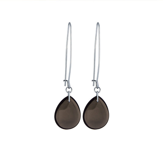 la•Label Jewelry Earrings Wire Loop Pendant Smokey Topaz LE-009-SMT