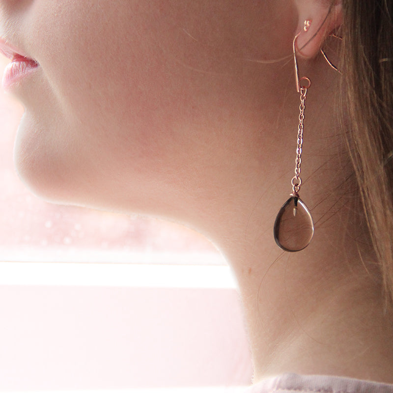la•Label Jewelry Earrings Chain Pendant Smokey Topaz LE-010-SMT