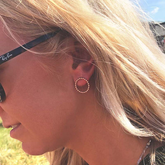 la·Label Jewelry Earrings Open Circle Ball LE-023-RBL