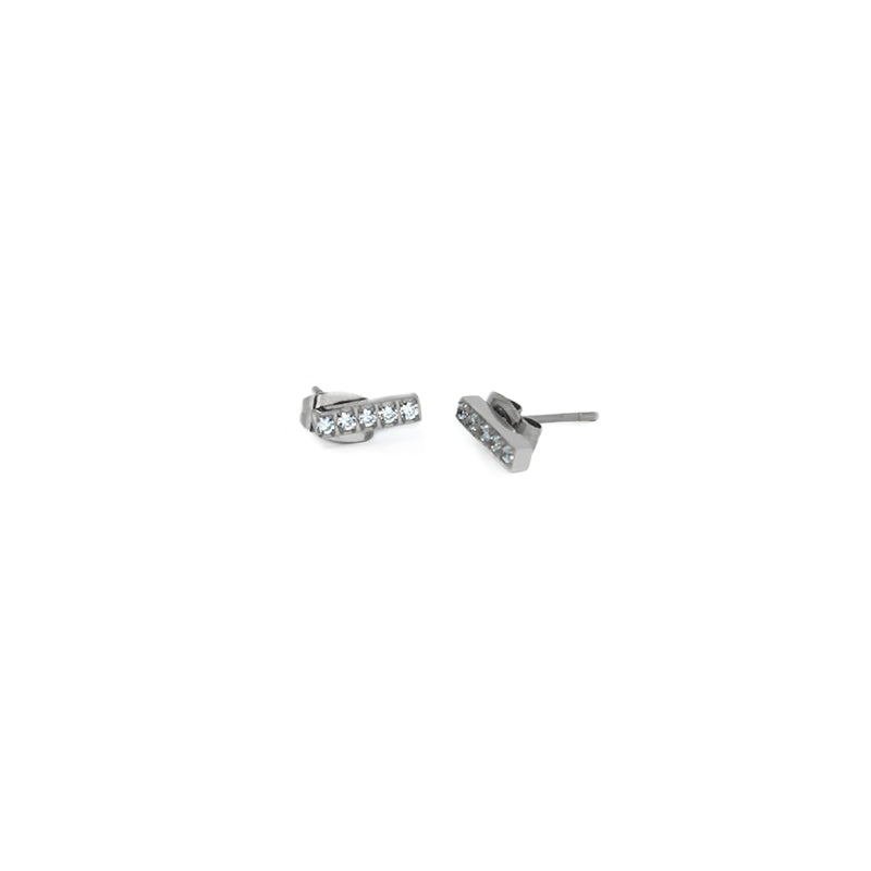 la•Label Jewelry Studs Cubic Zirconia Bar LE-024-ZTR