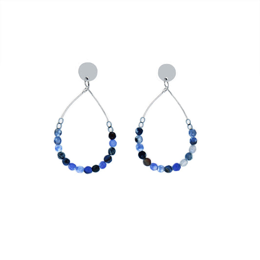 la•Label Jewelry Earrings Wire Drops Precious Beads LE-027