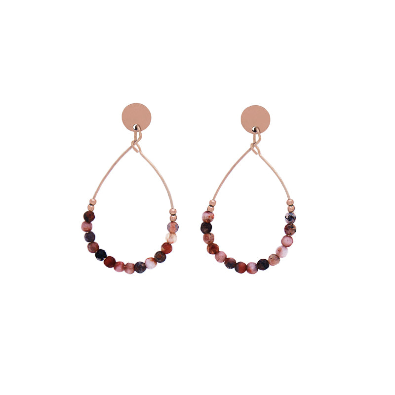 la•Label Jewelry Earrings Wire Drops Precious Beads LE-027