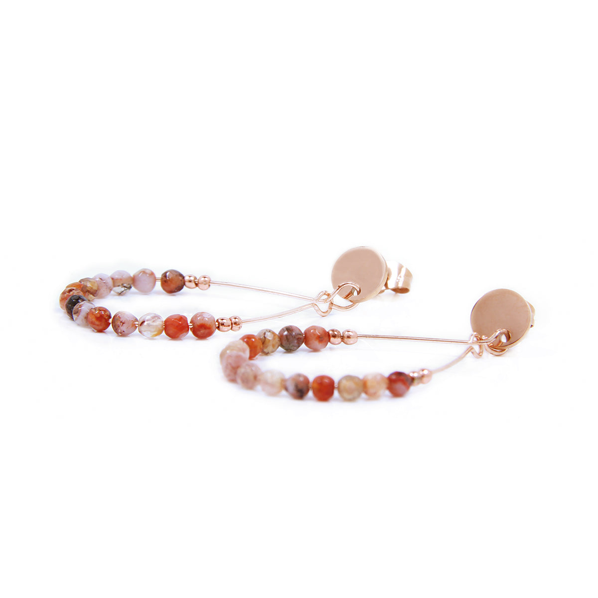 la•Label Jewelry Earrings Wire Drops Precious Beads LE-027