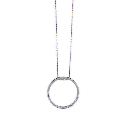 la·Label Jewelry Necklace open circle pendant cubic zirconia