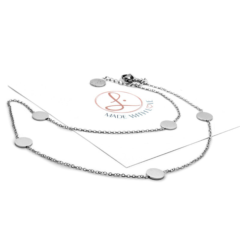 la·Label Jewelry Necklace round plates LN-008-PLD