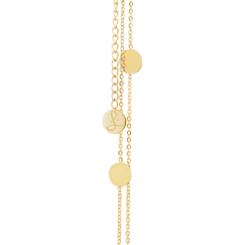 la·Label Jewelry Necklace round plates LN-008-PLD