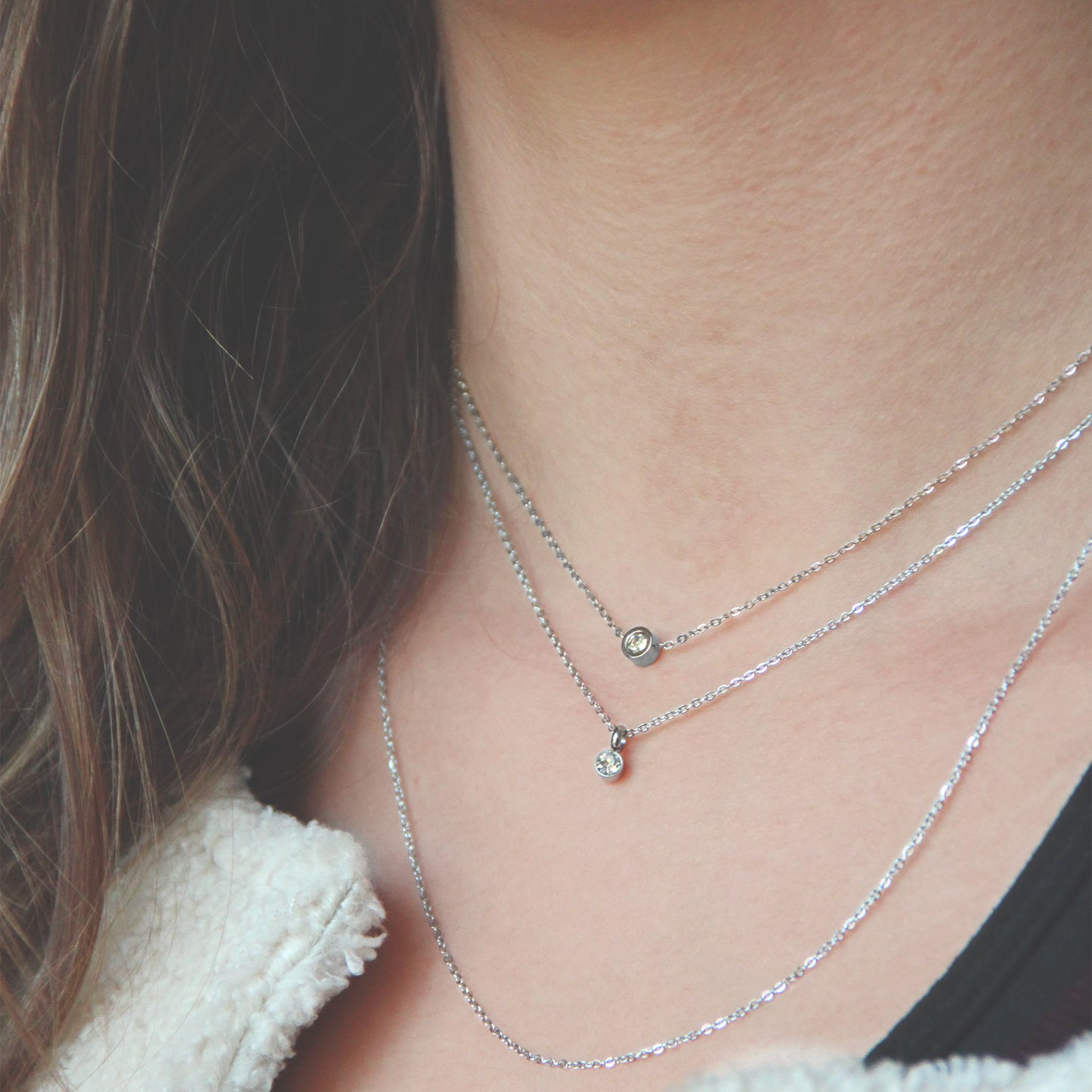 la·Label Jewelry Necklace cubic zirconia pendant LN-011-ZRO