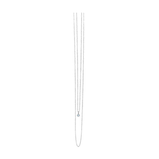 la·Label Jewelry Necklace double chain cubic zirconia pendant