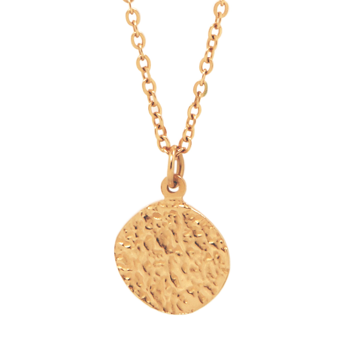 la·Label Jewelry Necklace single hamered coin pendant LN-029-HCO