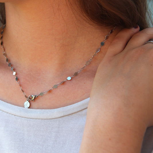 la·Label Jewelry Necklace mini plates chain LN-030-MPL-70