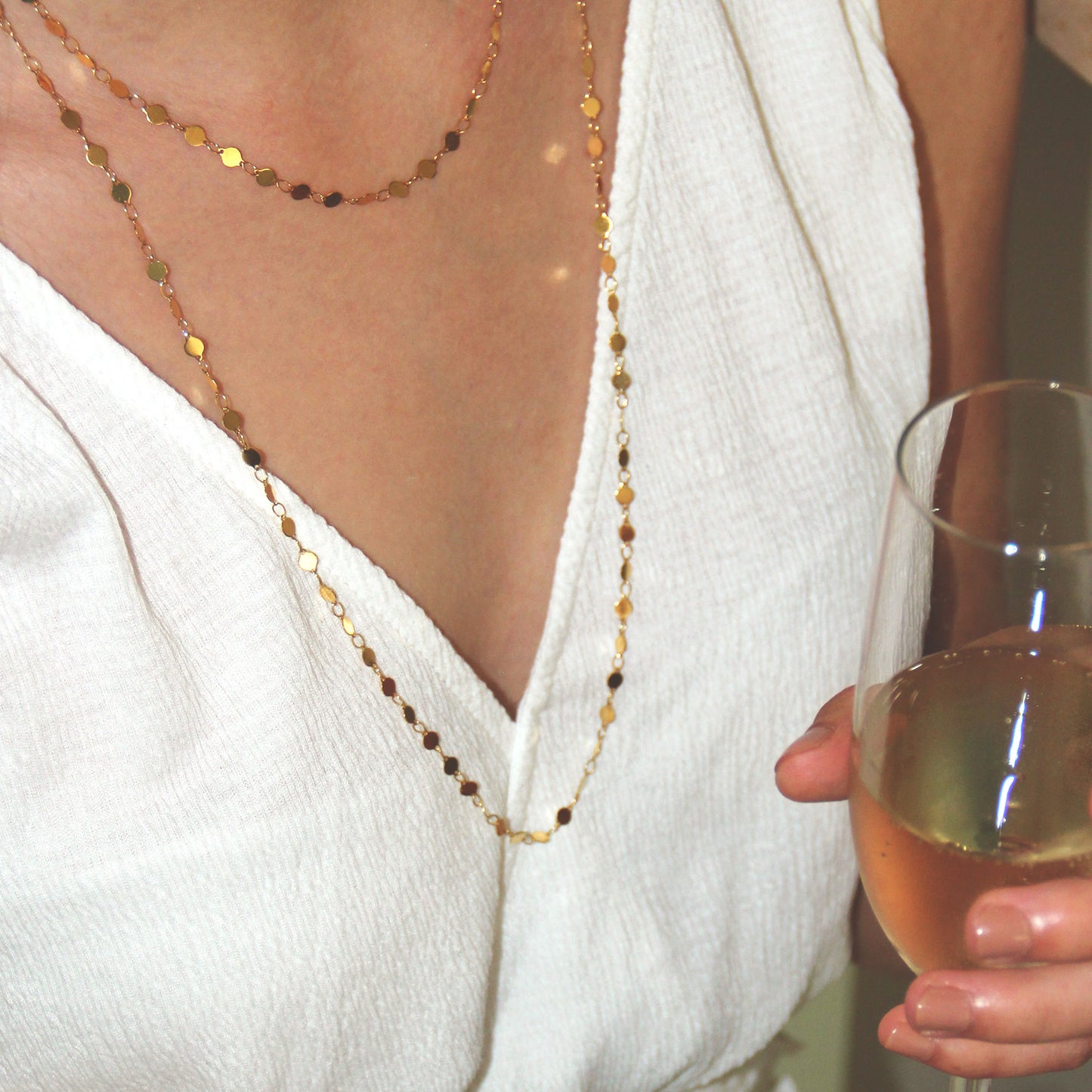 la·Label Jewelry Necklace mini plates chain LN-030-MPL-70