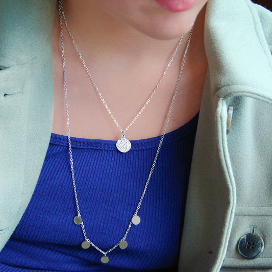 la·Label Jewelry Necklace 5 discs long LN-032-PLD-70