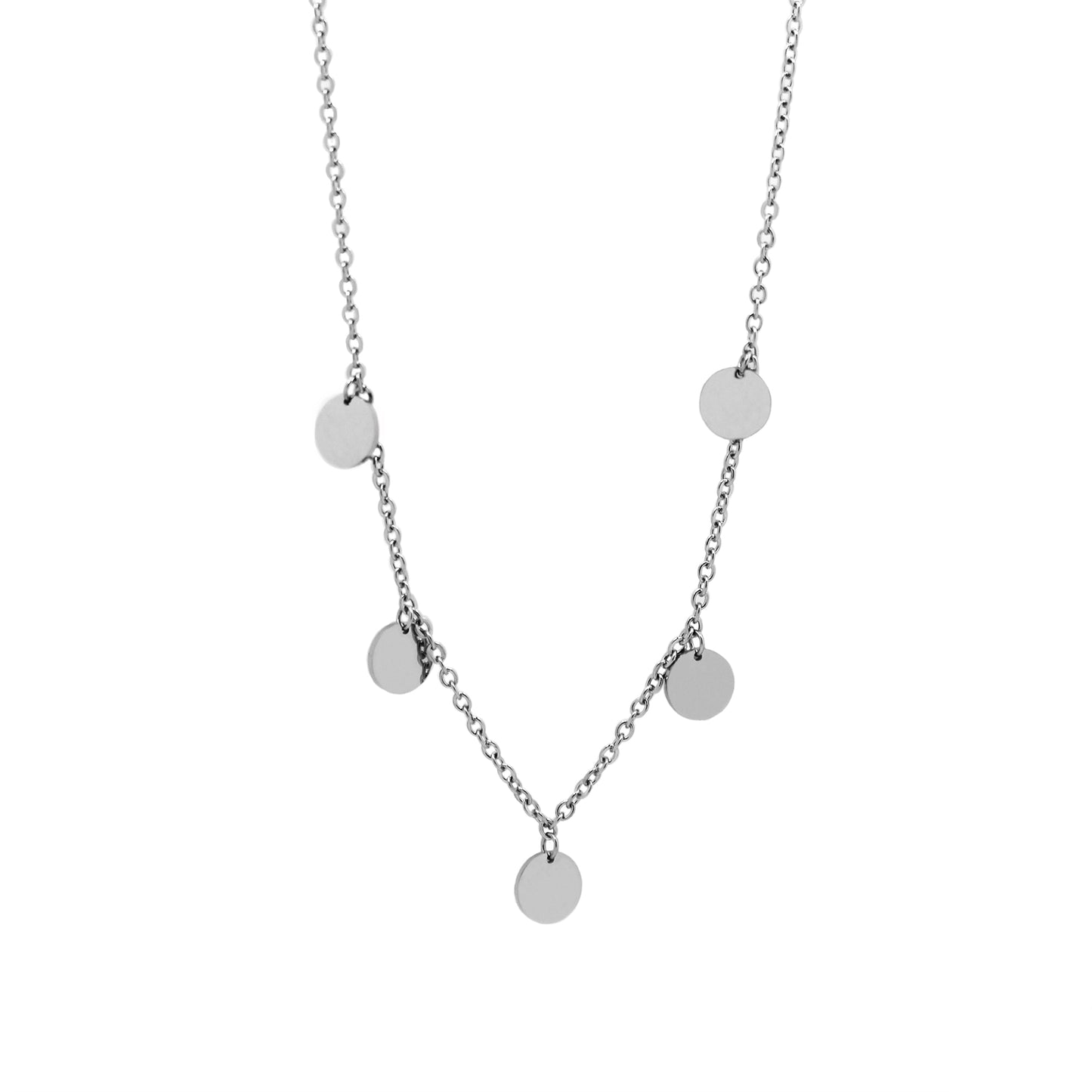la·Label Jewelry Necklace 5 discs long LN-032-PLD-70