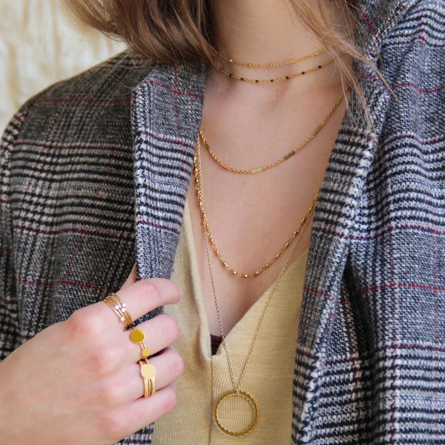 la·Label Jewelry Necklace ball chain LN-033-BOR