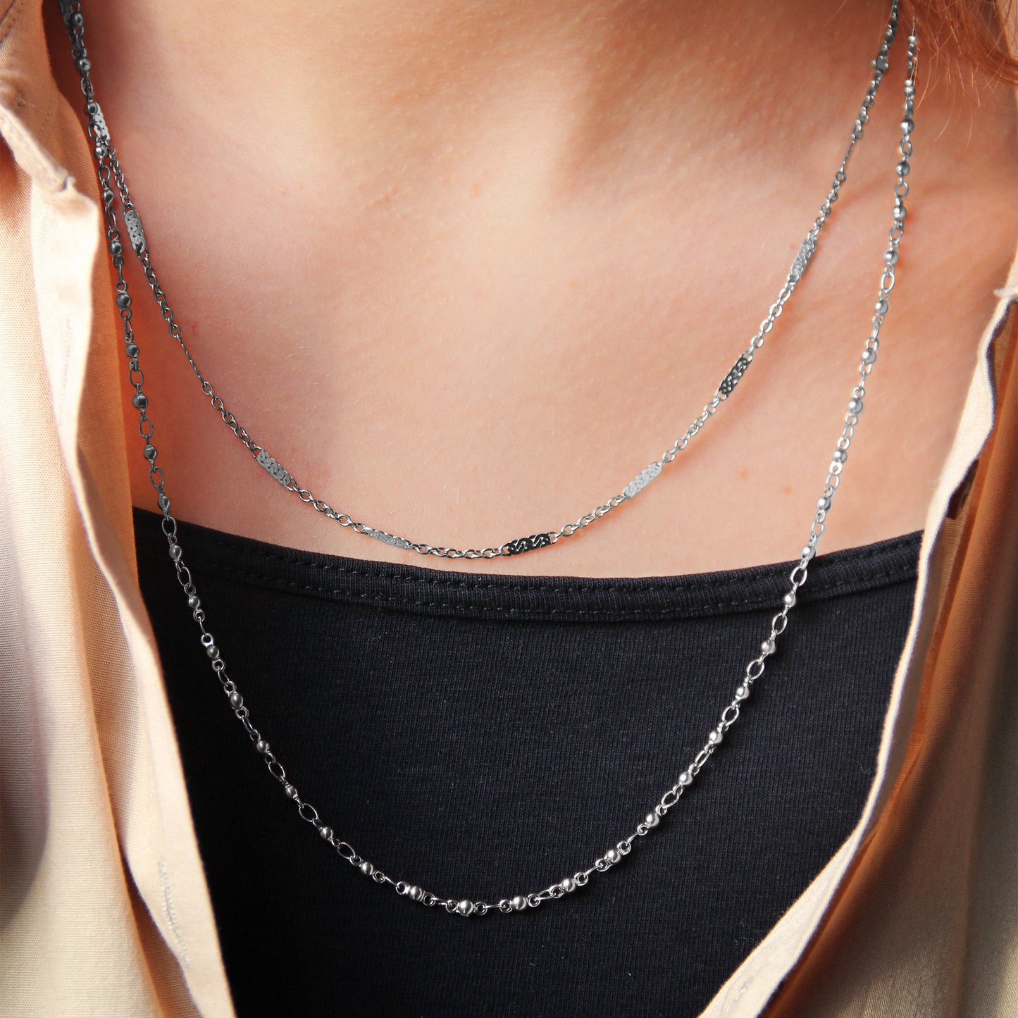 la·Label Jewelry Necklace ball chain LN-033-BOR