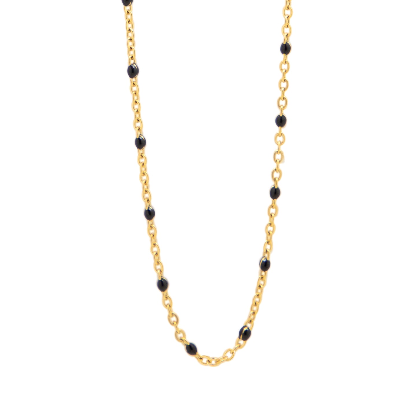 la·Label Jewelry Necklace black dots LN-035-BLA