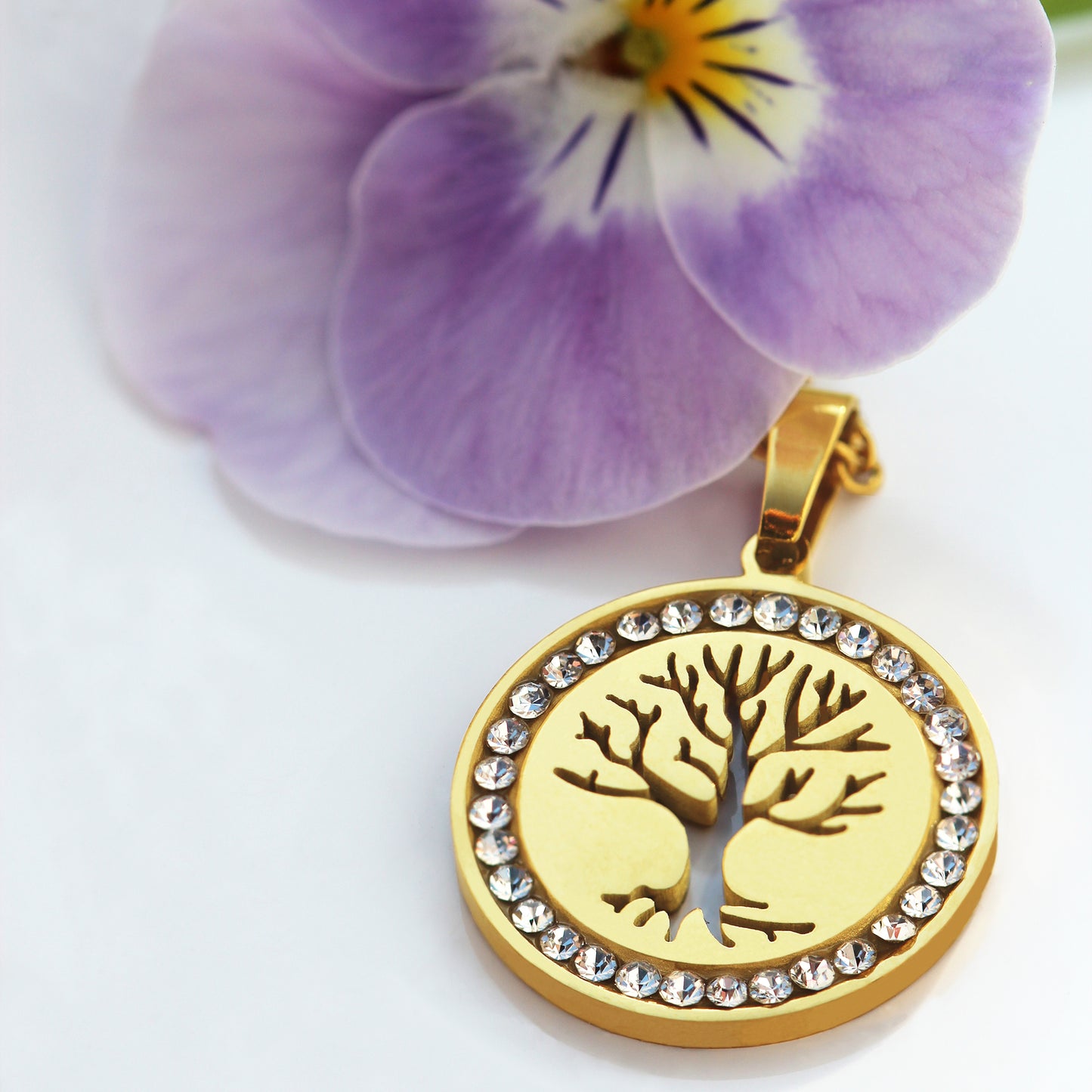 la·Label Jewelry Necklace Life Tree Zirconia
