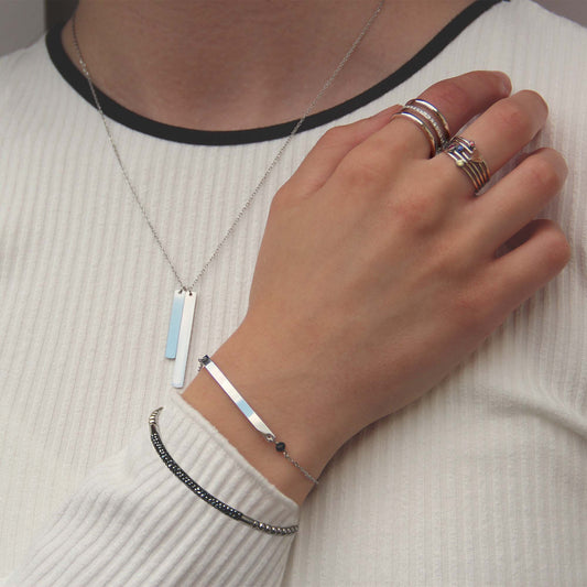 la·Label Jewelry Necklace Double Bar LN-039-DBR