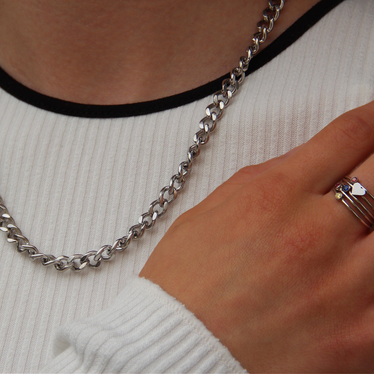 la·Label Jewelry Ring Cubic Zirconia Crystal White LR-019