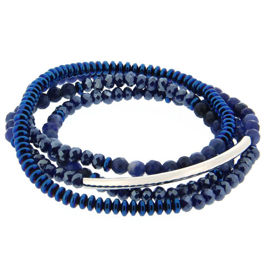 la·Label Jewelry Bracelet Stretch 4 Rows