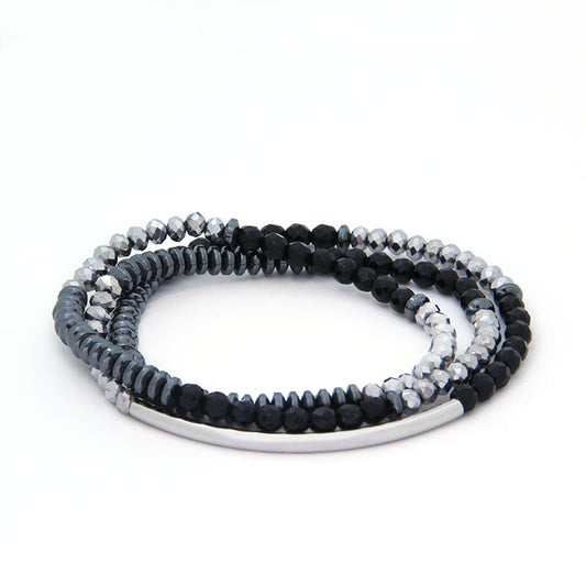 la·Label Jewelry Bracelet Stretch 3 Rows