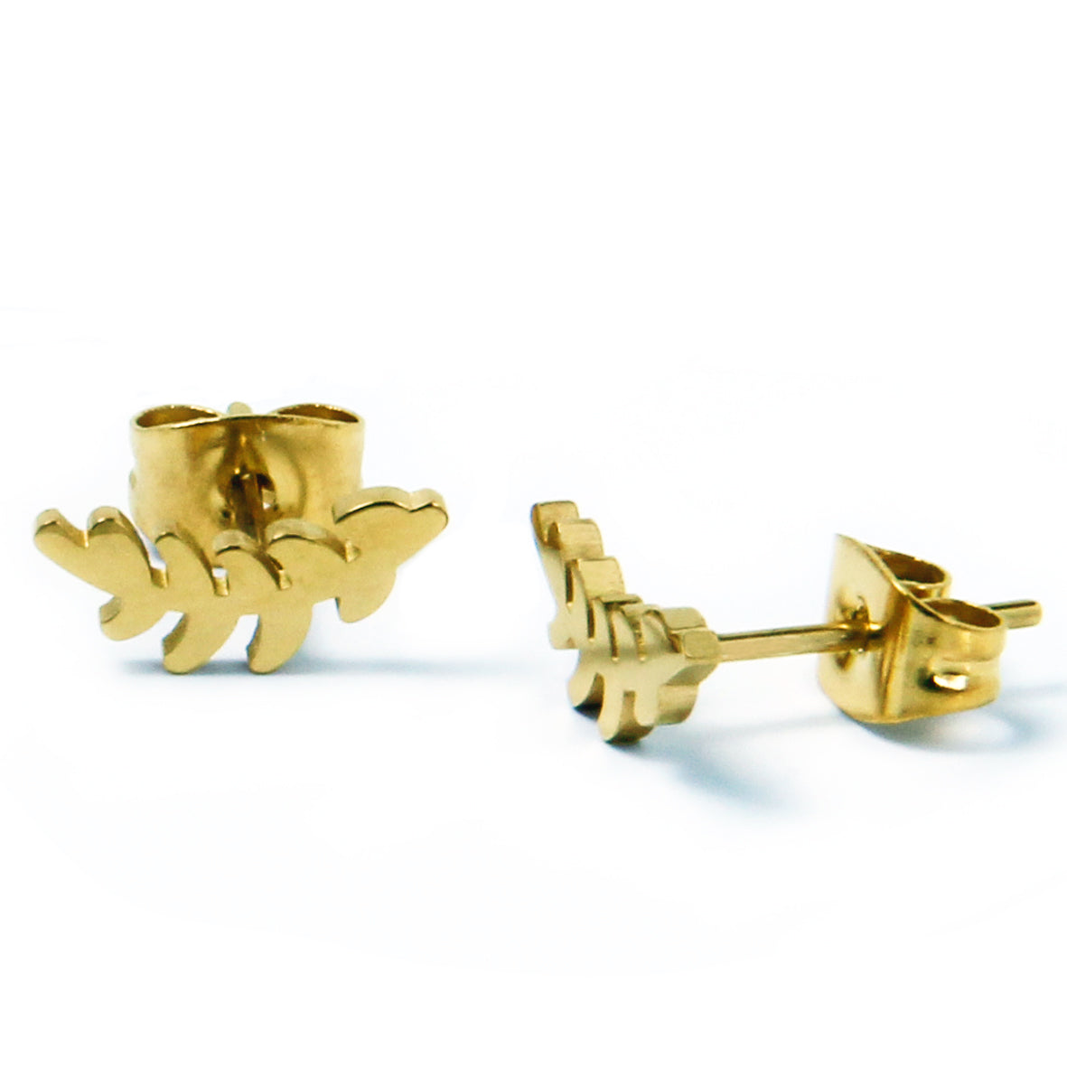 la•Label Jewelry Studs Leaf