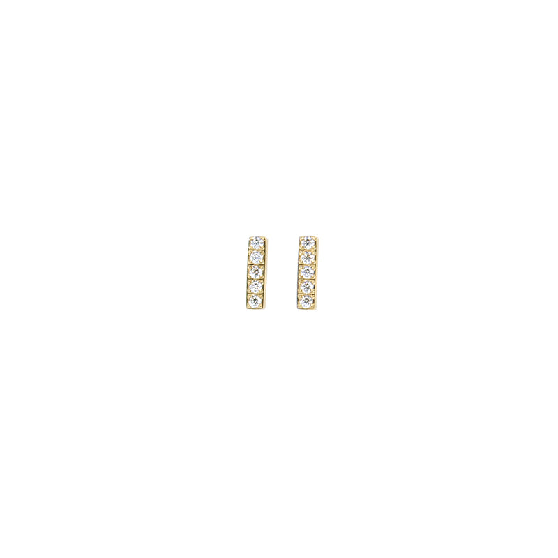 la•Label Jewelry Studs Cubic Zirconia Bar