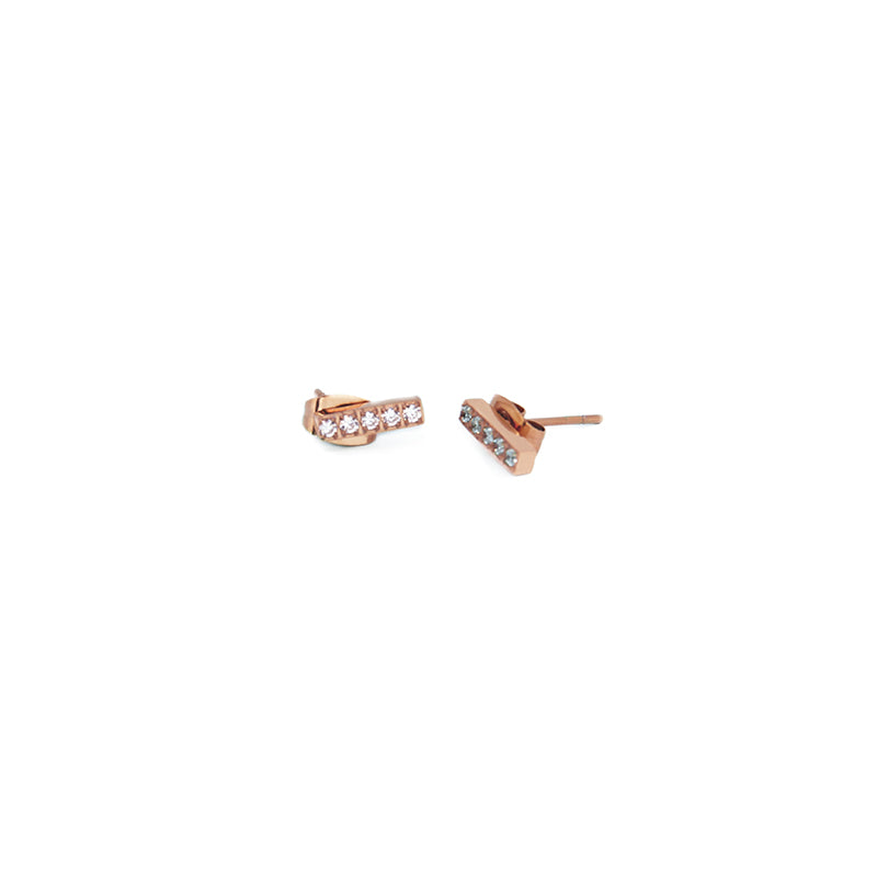 la•Label Jewelry Studs Cubic Zirconia Bar