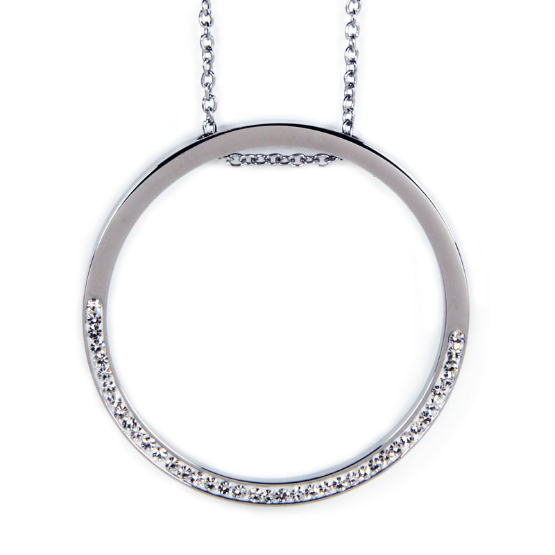 la·Label Jewelry Necklace open circle pendant cubic zirconia