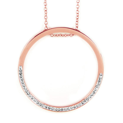 la·Label Jewelry Necklace open circle pendant cubic zirconia