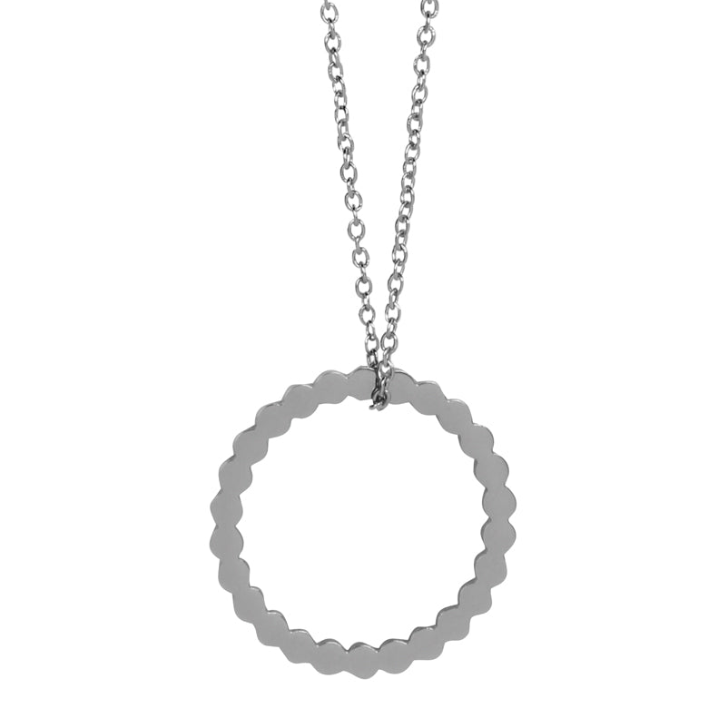 la·Label Jewelry Necklace circle wave pendant