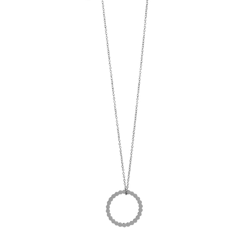 la·Label Jewelry Necklace circle wave pendant