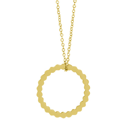 la·Label Jewelry Necklace circle wave pendant