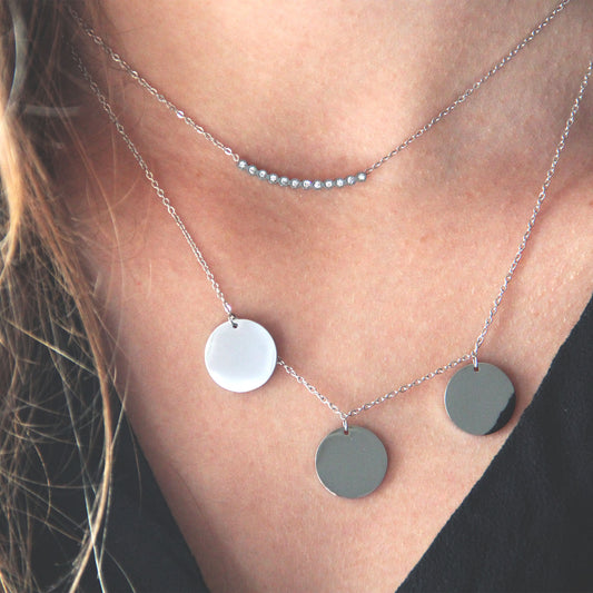 la·Label Jewelry Necklace triple discs