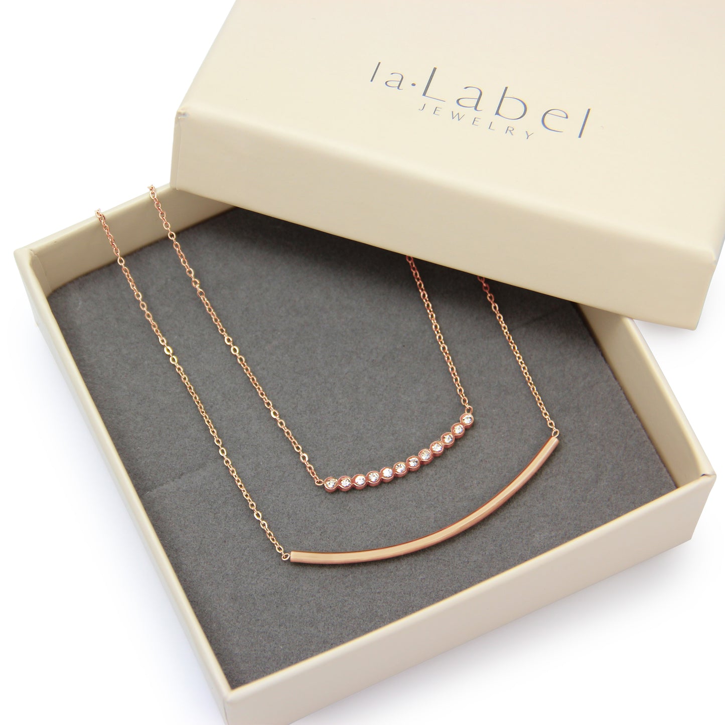 la·Label Jewelry Necklace cubic zirconia bar